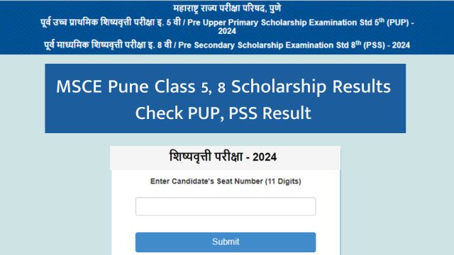 MSCE Pune Class 5, 8 Scholarship Results 2024